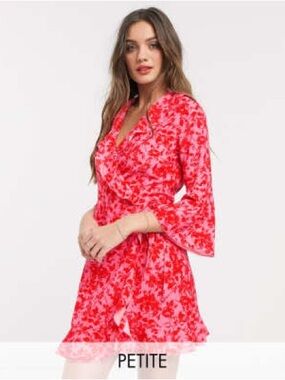 Outrageous Fortune Petite Ruffle Wrap Mini